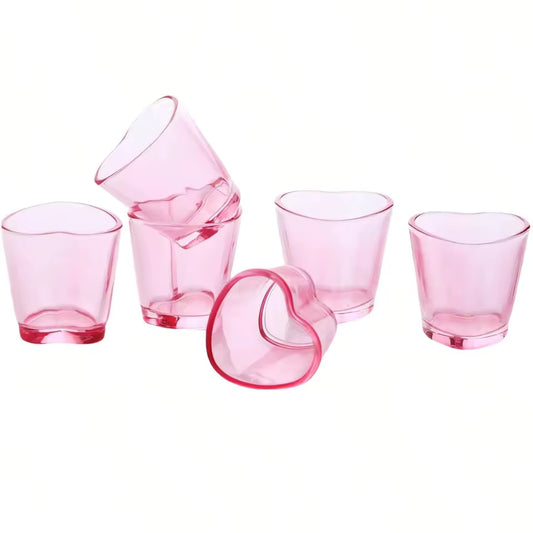 6Pcs Pink Heart Shaped Glasses