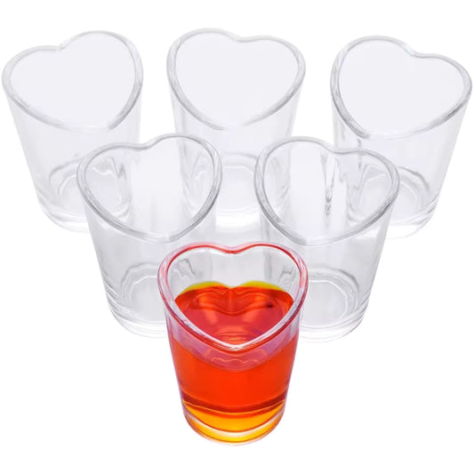 6Pcs Clear Heart Shaped Glasses
